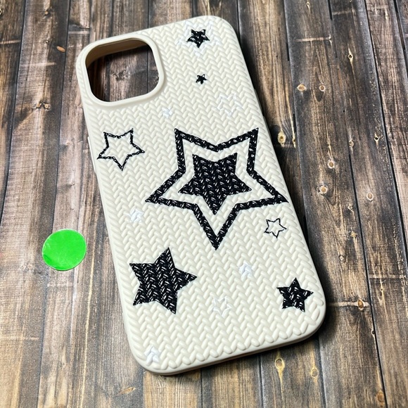 5for$10 Textured iPhone 15 Phone Case Braid Shockproof Phone Case Black Star - Picture 10 of 10